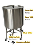 Tanque 200 Litros Fundo Cônico Saída Central com Rodas